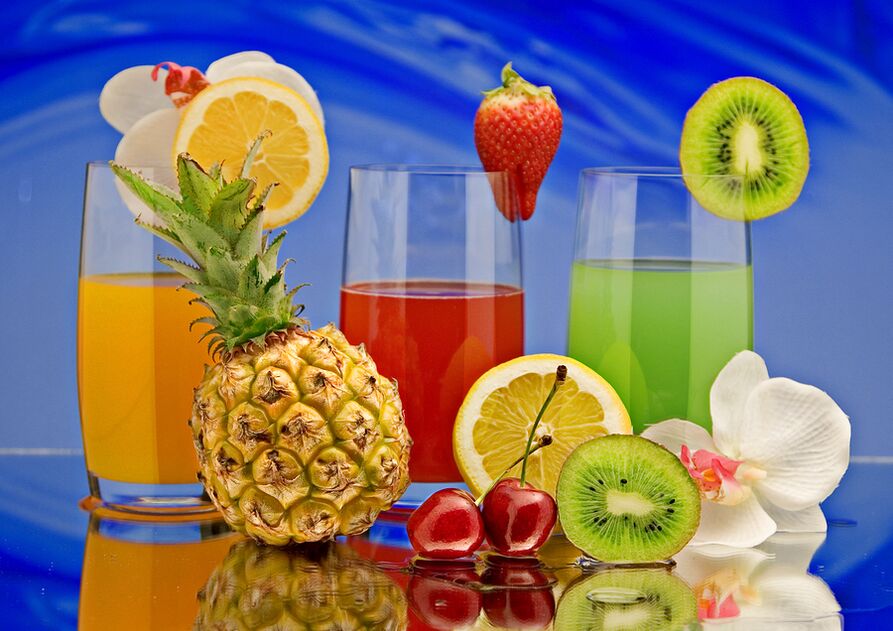 ovocné šťávy pro pitnou dietu